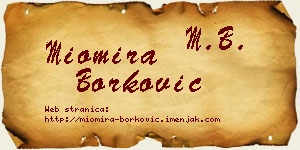 Miomira Borković vizit kartica
